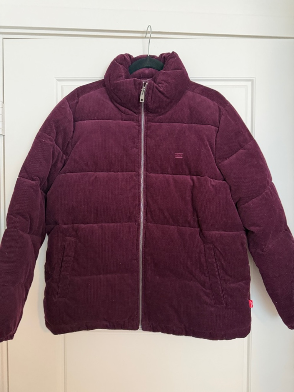 Levi's Women's Burgundy Corduroy Puffer Bomber Jacket